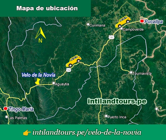 Mapa de Ubicación de la Catarata Velo de la Novia